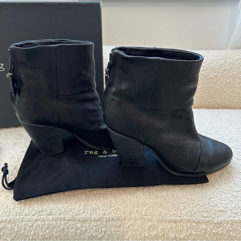 Rag & Bone Classic Black Newbury Ankle Boots